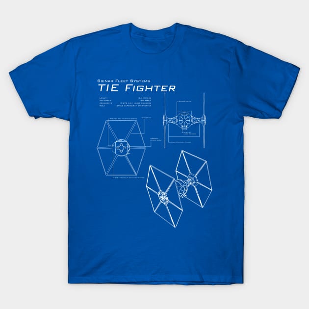 TIE Fighter Blueprints T-Shirt by patrickkingart